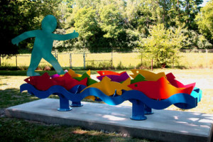 Fish Stream sculptor by Peter W. Michel